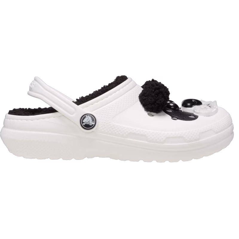 Crocs Classic Fodrade Tofflor, Panda/Chalk, 25-26