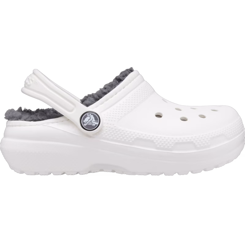 Crocs Classic Fodrade Tofflor, Vit/Grå, 32-33