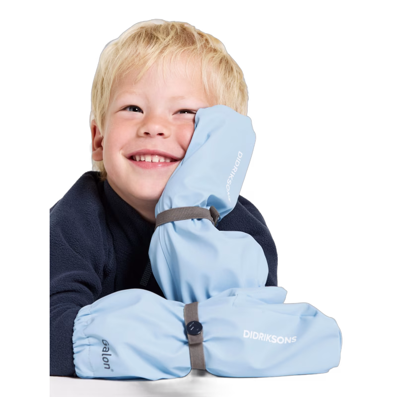 Didriksons Pileglove Fodrade Regnvantar, Light Sea Blue, 0 år