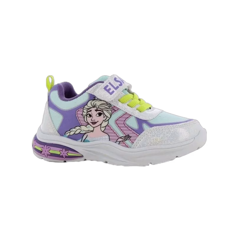 Disney Frozen Blinkande Sneakers, White/Light Blue, 31
