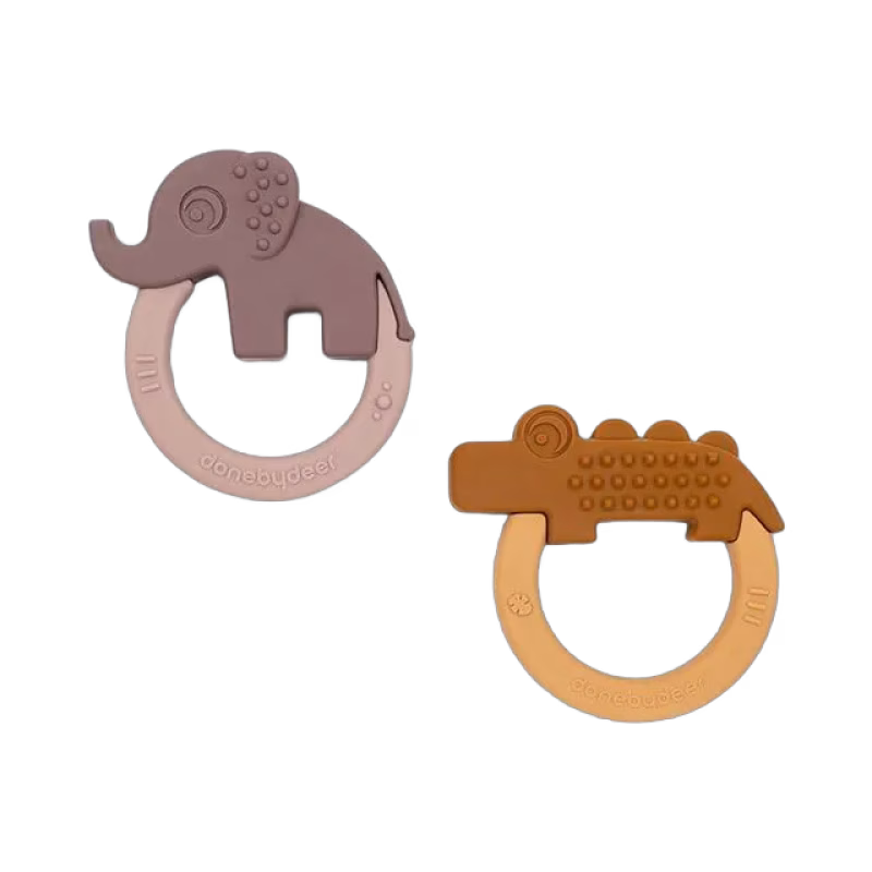 Done By Deer Bitleksak Deer Friends 2-pack Mustard/Powder