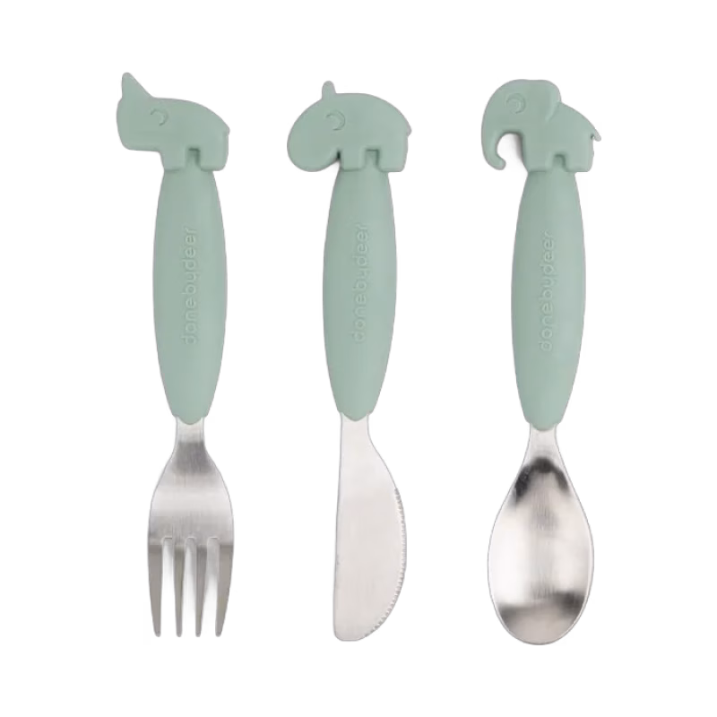Done By Deer Easy-Grip Bestickset Deer Friends (Green)