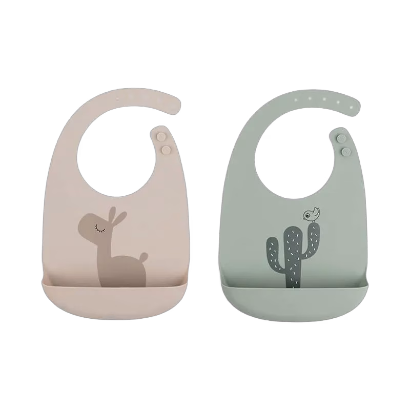 Done by Deer haklapp silikon Lalee 2-pack, sand/grön