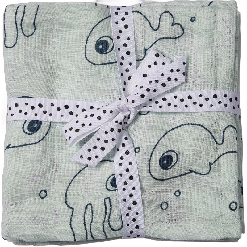 Done By Deer Swaddler Sea Friends 120x120 2-pack, Blue