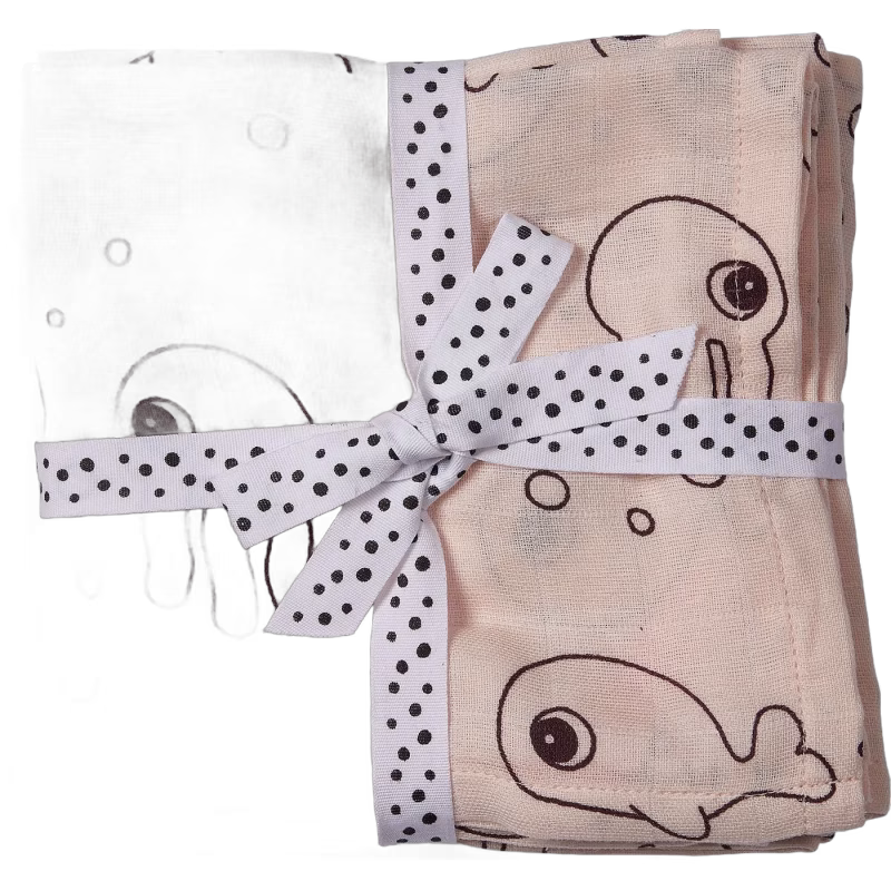 Done By Deer Swaddler Sea Friends 120x120 2-pack, Powder