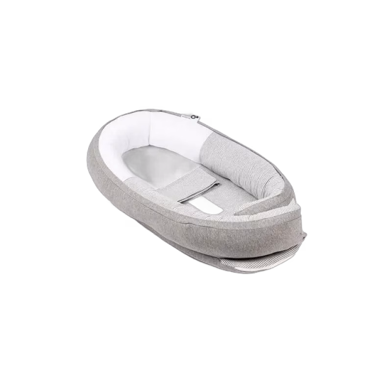 Doomoo Babybädd Randig Grå