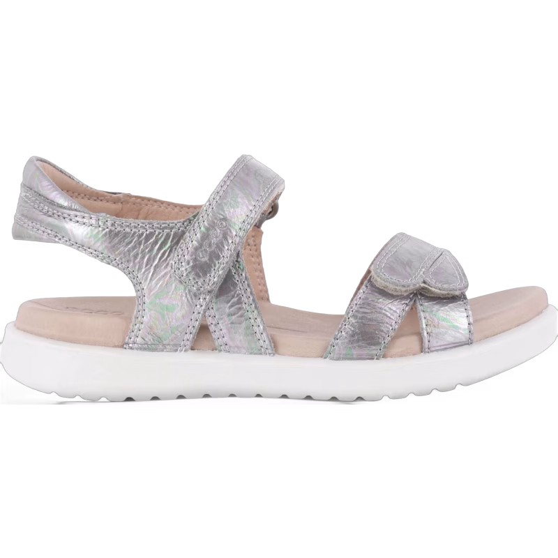 Ecco Flora Sandal, Silver Iridescent, 25