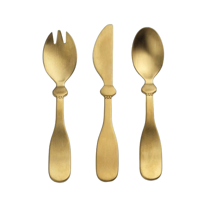 Elodie Details bestick metall 3 delar, matt guld