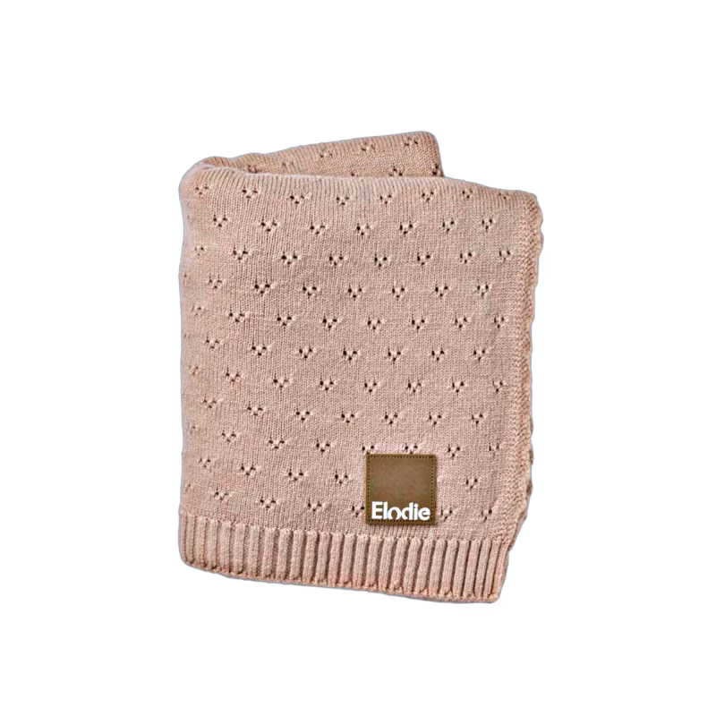 Elodie  Pointelle-stickad Filt 100x75, Blushing Pink