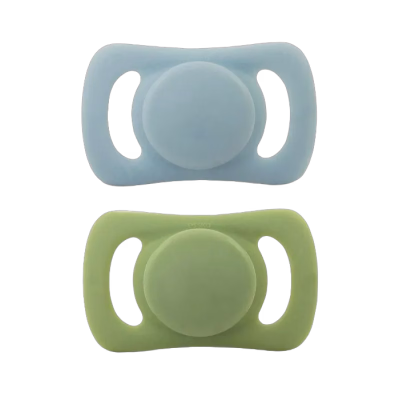 Esska Chilla Lilla Napp Silikon 2-pack 0-6 mån (Blå/Grön)
