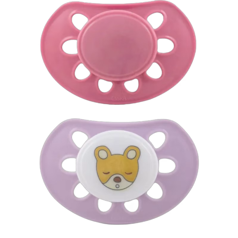 Esska Classic Napp Silikon 2-pack 4-36 mån (Rosa/Teddy)