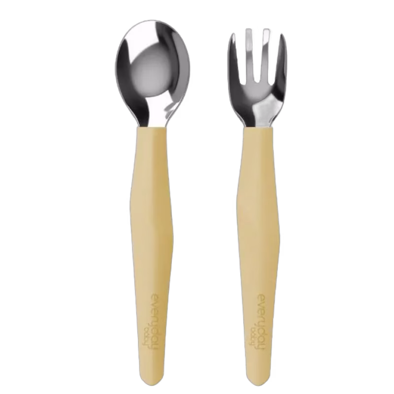 Everyday Baby bestick i rostfritt stål, soft yellow