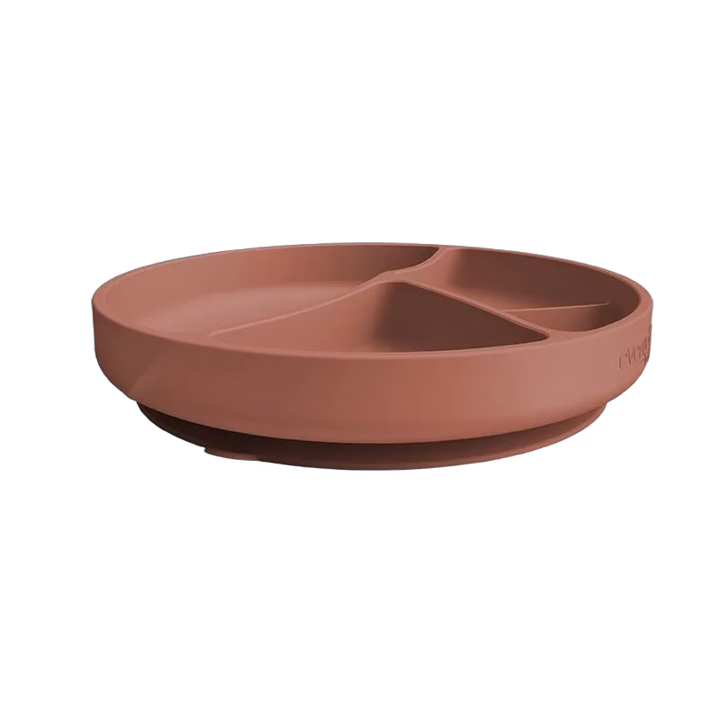 Everyday Baby silikontallrik med sugfunktion, nature red