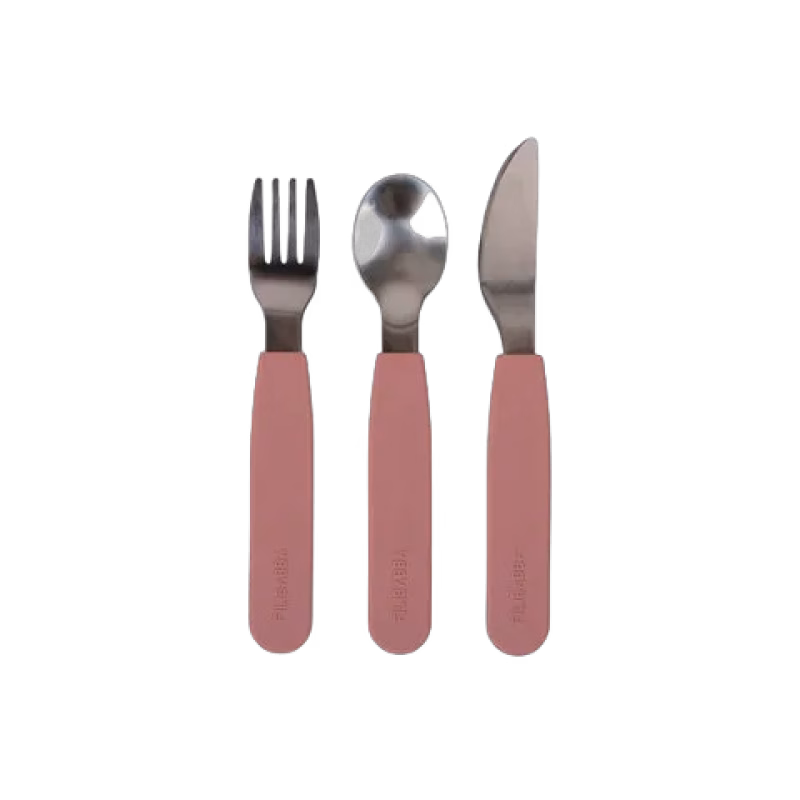 Filibabba Bestick Silikon Rosa