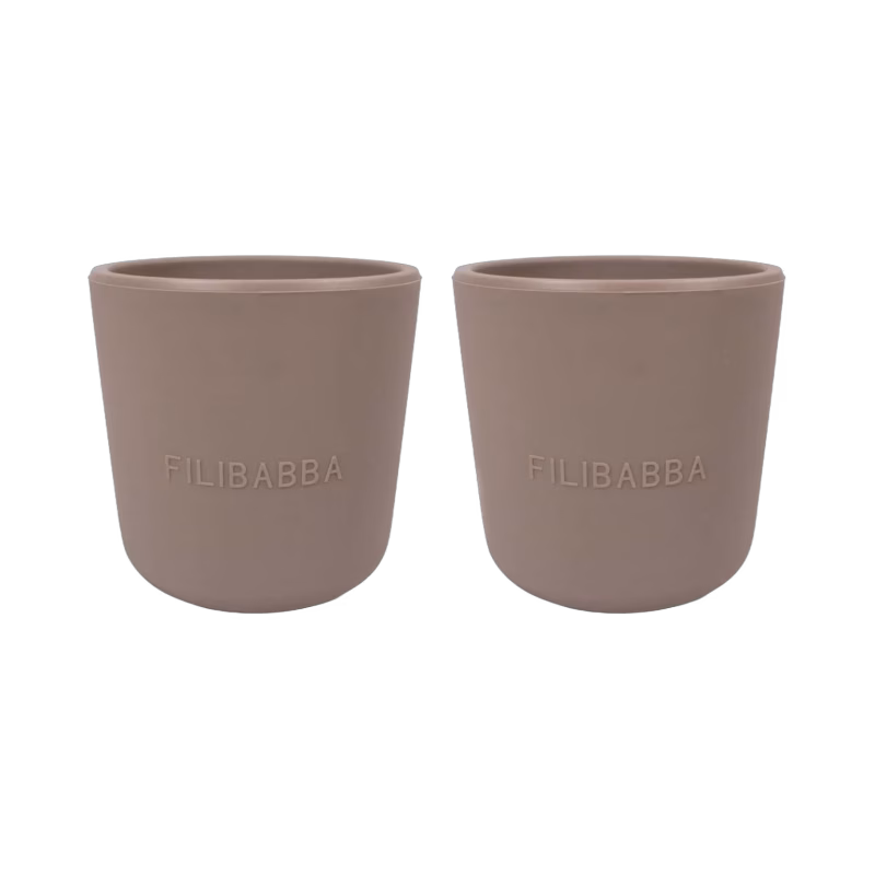 Filibabba Silikonmugg 2-pack Warm Grey