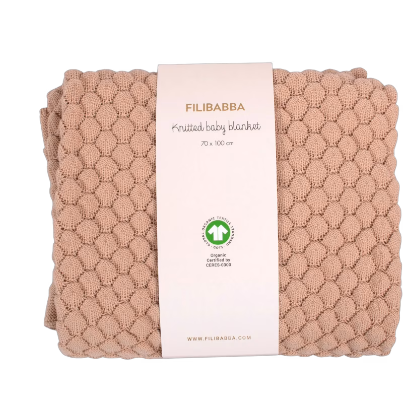 FILIBABBA  Stickad Filt, Ivory Cream