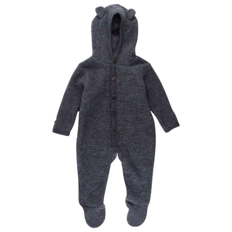 Fixoni Hush Babyoverall Ull Dark Grey Melange
