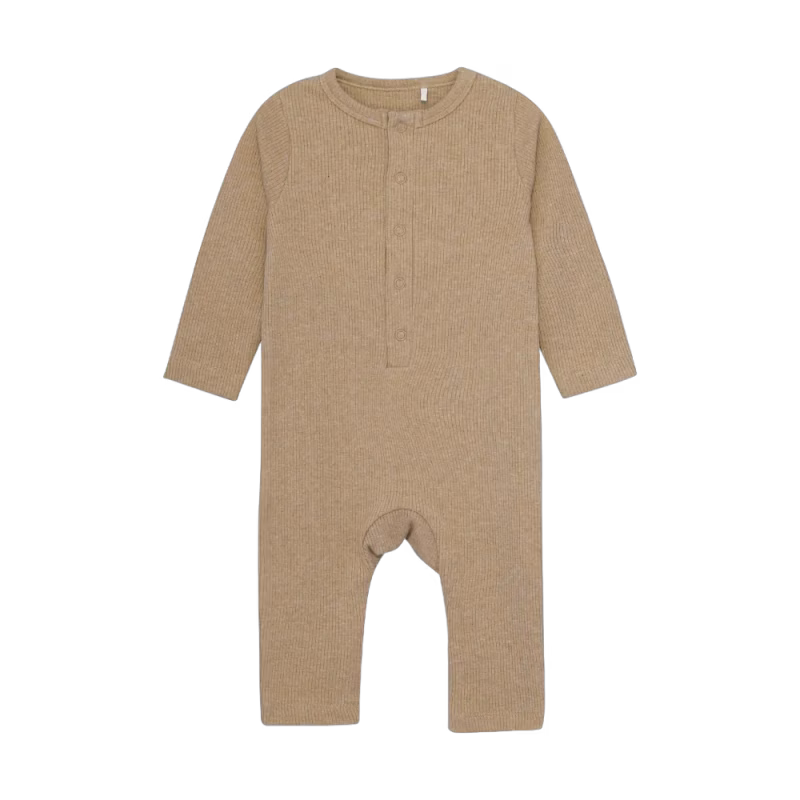 Fixoni Långärmad Jumpsuit Ribbad Macaroon Melange