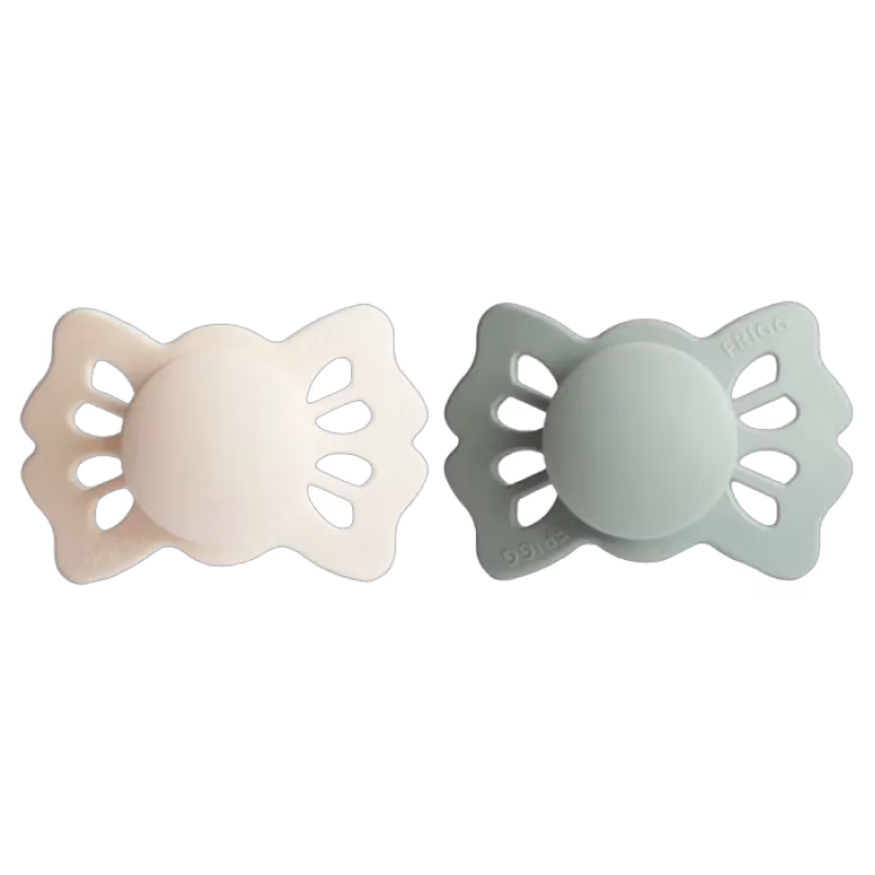 FRIGG Lucky Silikonnapp Symmetrisk 2-Pack Size 1 (Cream/Sage)