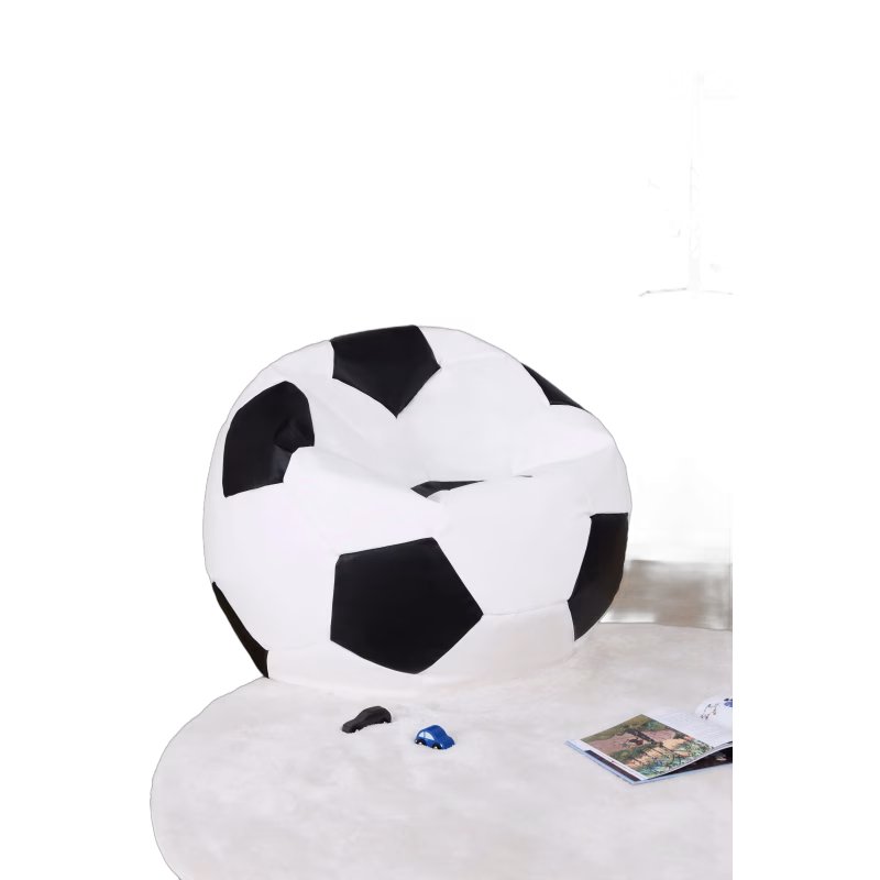Furini Sport L Sittpuff, Vit/svart