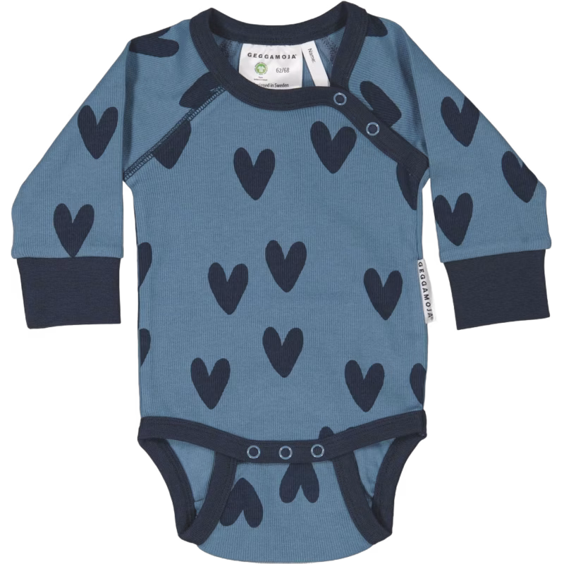 Geggamoja Body, Blue Heart, 62-68, Bebiskläder