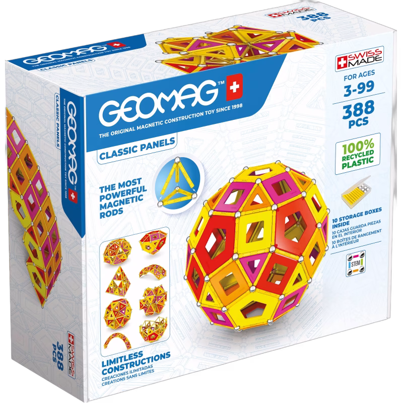 Geomag Classic Panels Warm Masterbox Byggsats 388 Delar