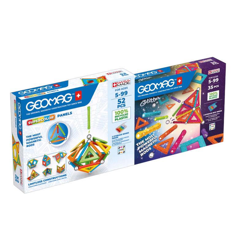Geomag Supercolor &  Glitter Panels Byggsats 2-Pack 87 Delar