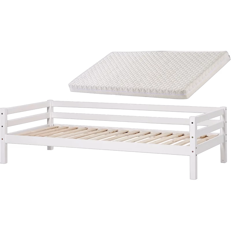 Hoppekids ECO Dream Enkelsäng Med ECO Dream Skummadrass 90x200, Vit, Barnsäng, Juniorsäng