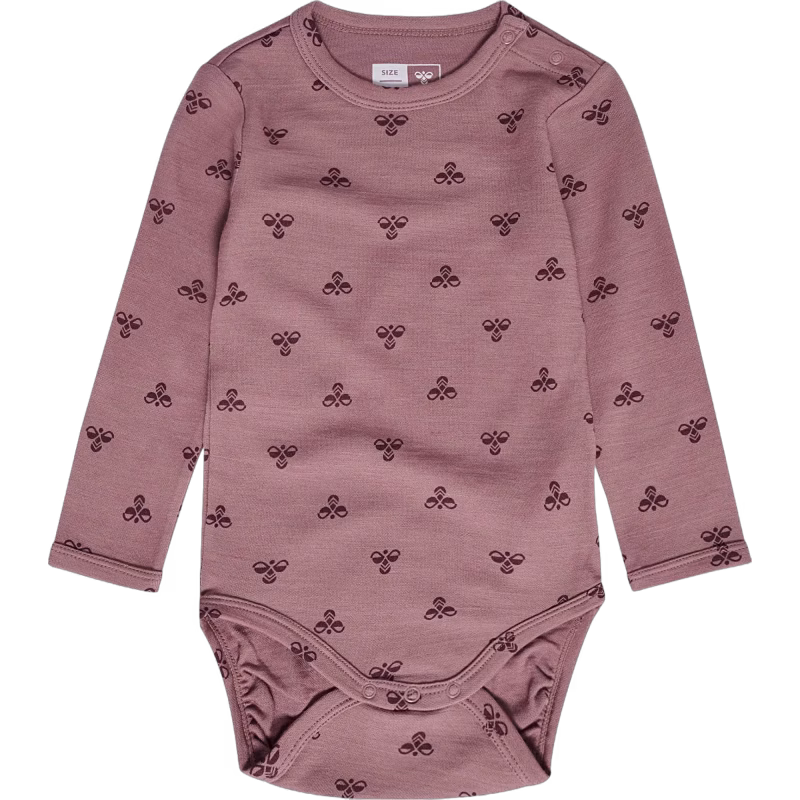 Hummel Bambo Body Ullmix, Twilight Mauve, 80, Bebiskläder