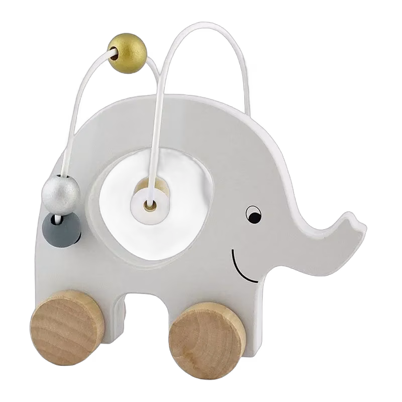 Jabadabado rulldjur elefant med kulram, silver