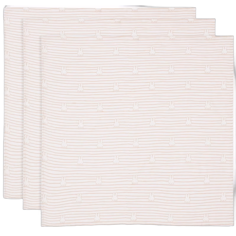 Jollein Muslinfiltar Miffy 3-Pack, Biscuit
