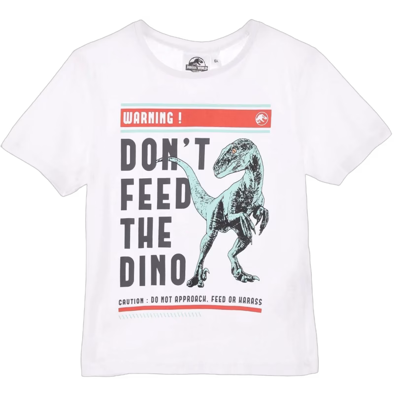 Jurassic World T-shirt, White, 6 år