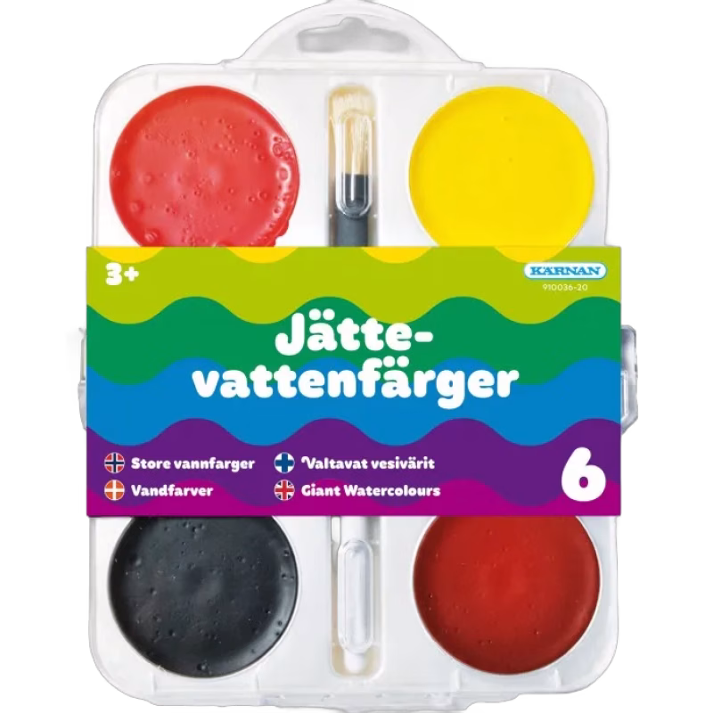 Kärnan Jättevattenfärger 6 st