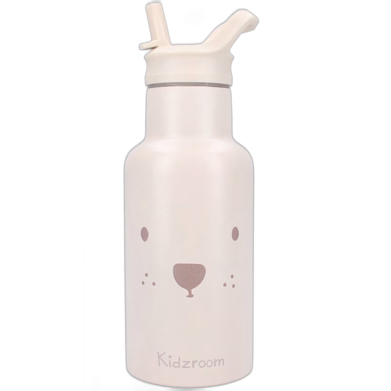Kidzroom Beary Excited  Rostfritt stål Vattenflaska 350ml, Beige