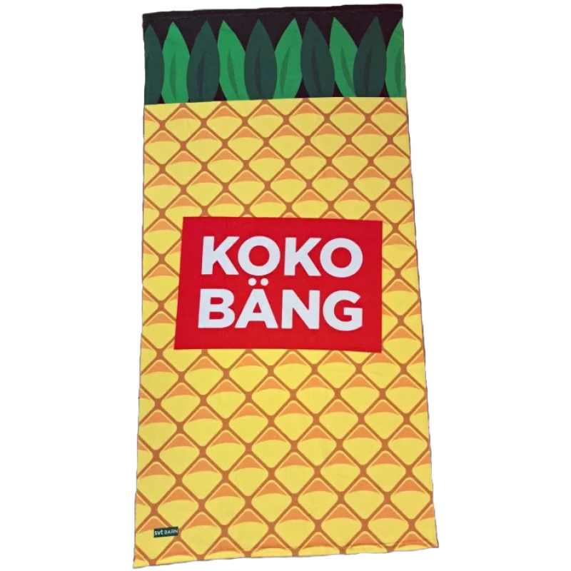 Kokobäng Handduk 100x70 cm (Gul/Grön)