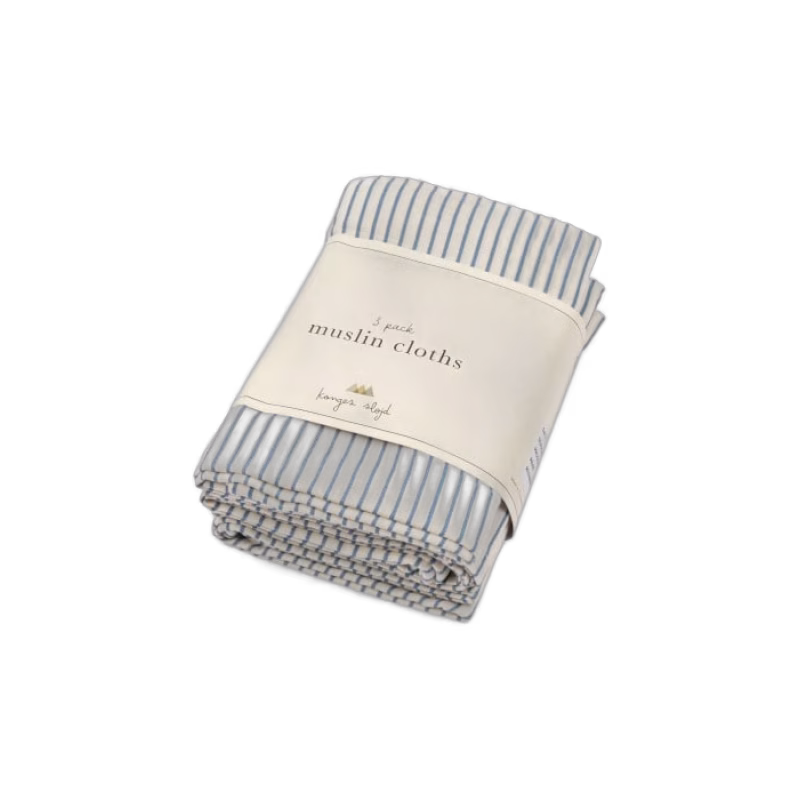 Konges Slöjd Muslinfilt 3-pack (Stripe Bluie)