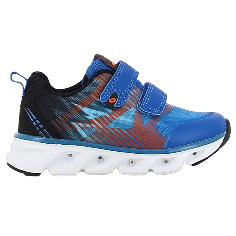 Leaf Skalka Blinkande Sneakers, Blå/Orange, 25