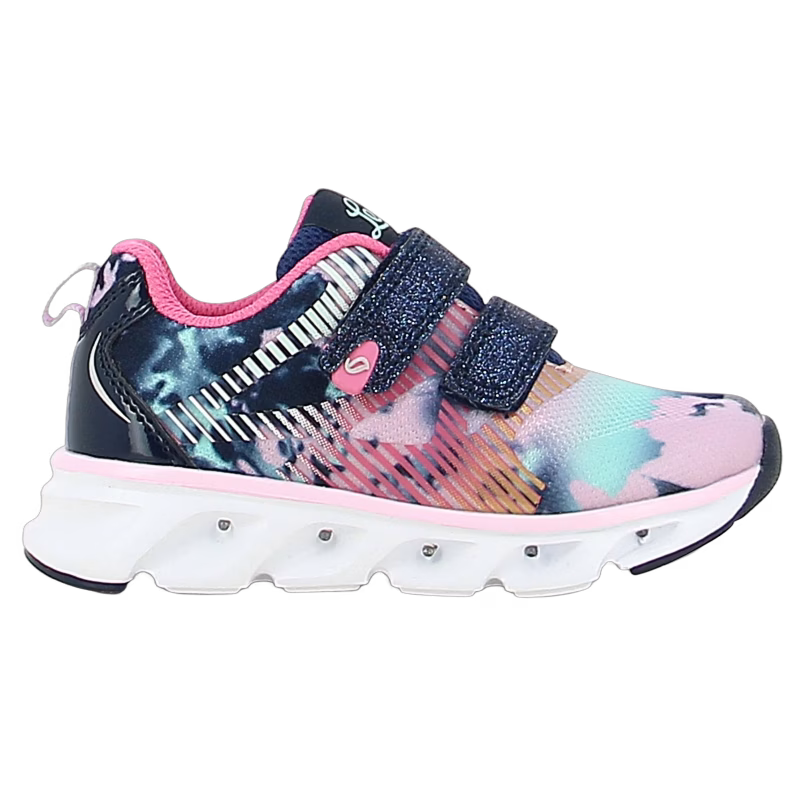 Leaf Skalka Blinkande Sneakers, Marinblå/Rosa, 35