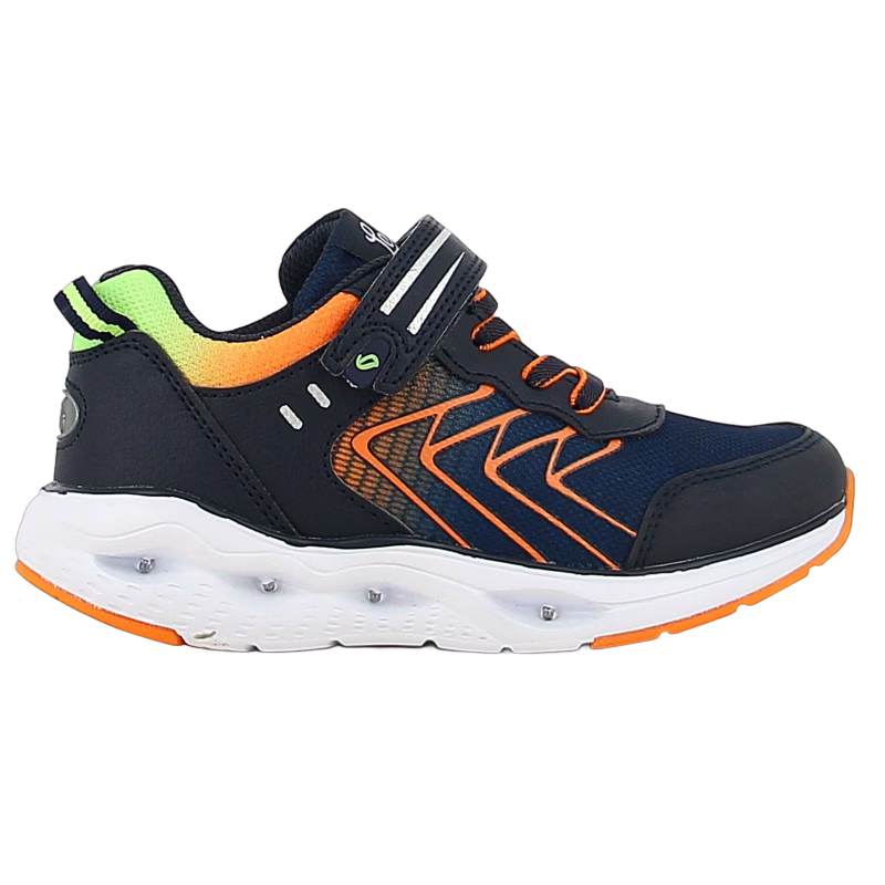 Leaf Varberg Blinkande Sneakers, Navy/Lime, 30