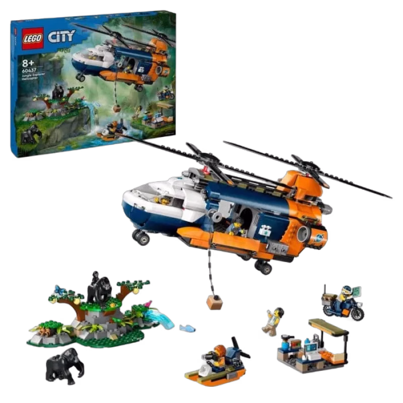 LEGO City Exploration 60437 Djungelhelikopter och basläger