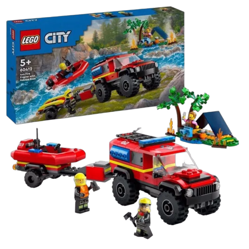 LEGO City Fire 60412 4x4 Brandbil med räddningsbåt