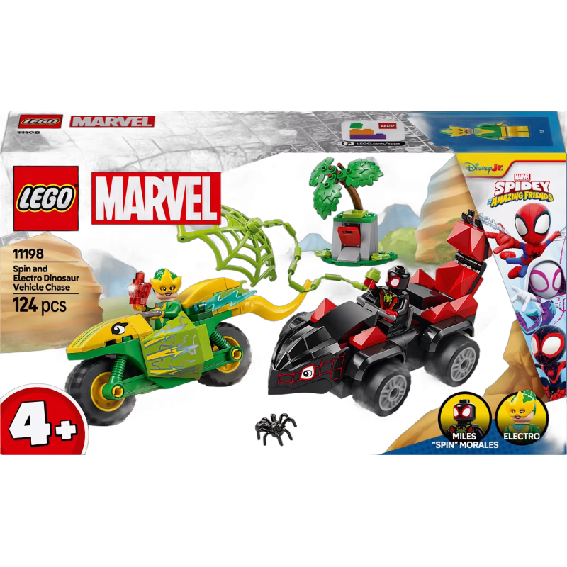 LEGO Spidey 11198 Spins och Electros jakt med dinosauriefordon