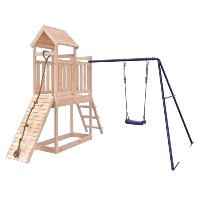 Lekställning med gunga och klättervägg