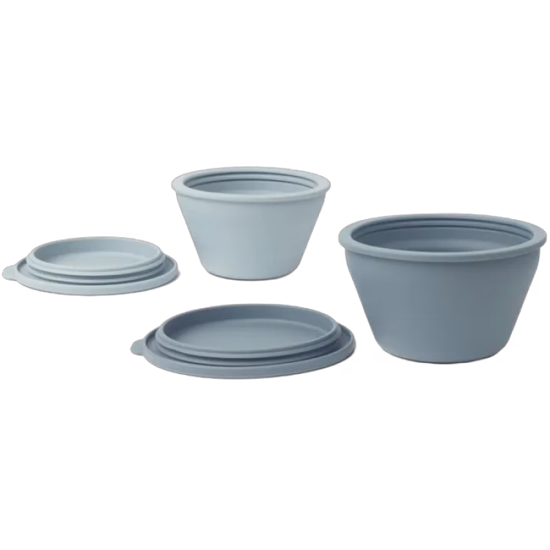 Liewood Dale Matlåda Ihopfällbar 2-pack (Sea Blue/Whale Blue)