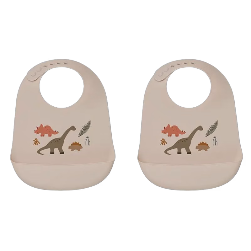 Liewood haklapp silikon Tilda 2-pack, dino dark sandy mix