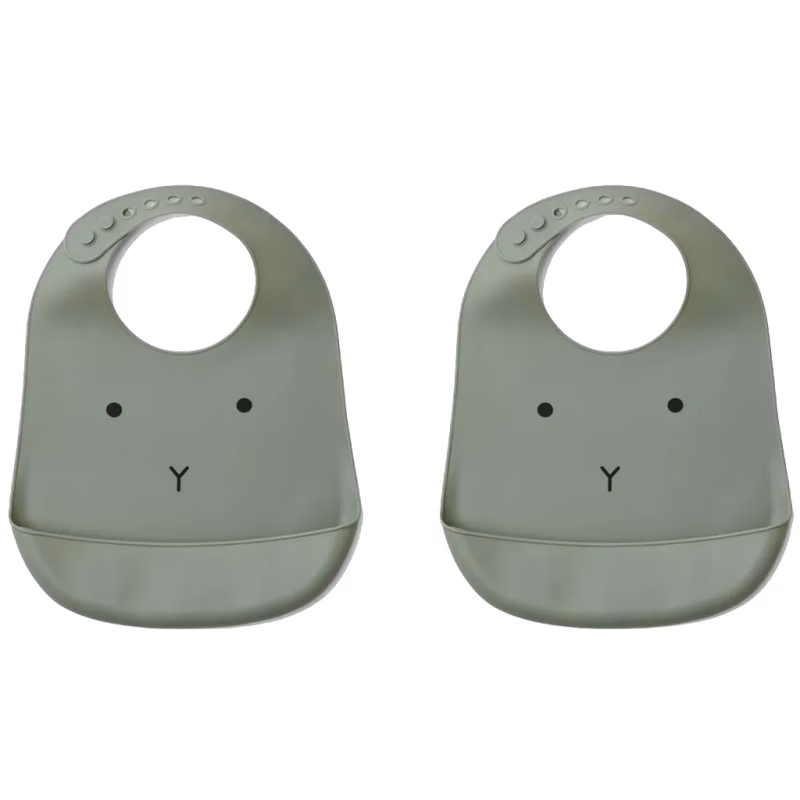Liewood haklapp silikon Tilda 2-pack, rabbit faune green