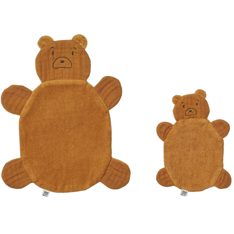 LIEWOOD Janai Snuttefilt 2-Pack, Mr Bear/Golden Caramel
