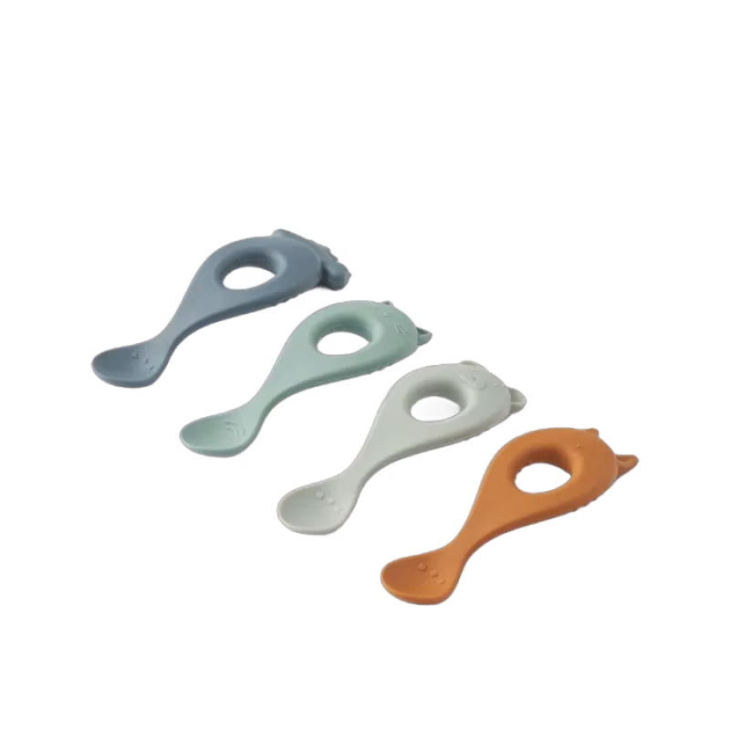 Liewood Liva Silikonskedar 4-pack (Whale Blue Mix)