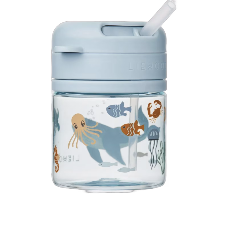 LIEWOOD Pavia Tritan Sugrörsmugg 280 ml, Sea Creature/Sandy