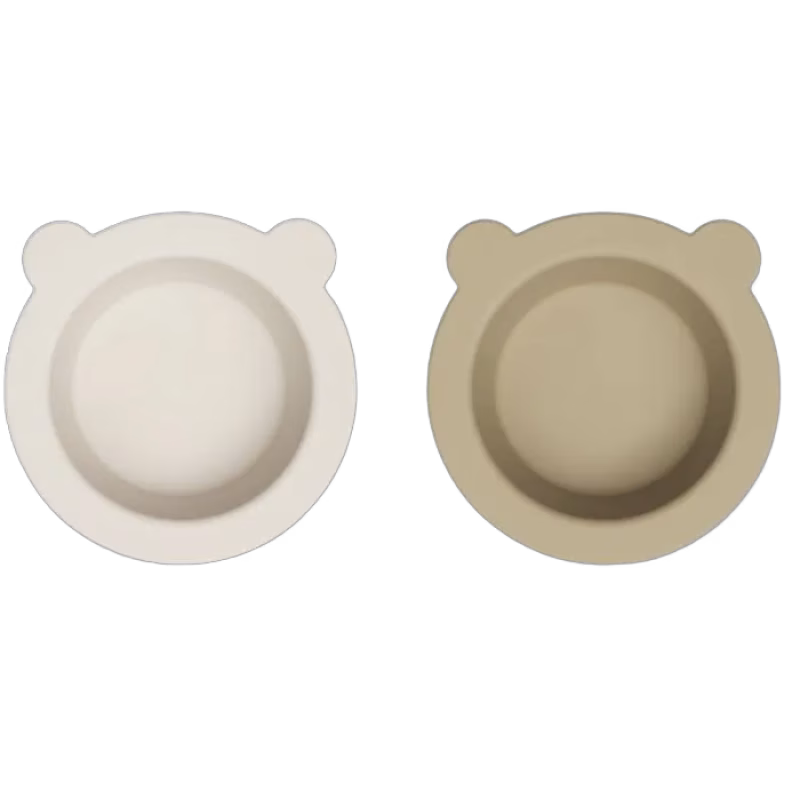 Liewood Peony Skål Sugkopp 2-pack (Sandy/Oat)